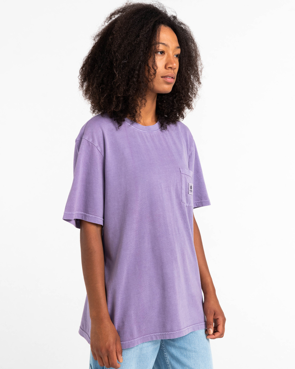 6 Basic Label - T-shirt manches courtes Violet Z1SSI1ELF1 Element