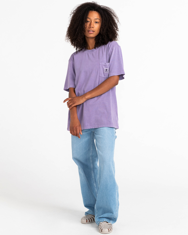 8 Basic Label - T-shirt manches courtes Violet Z1SSI1ELF1 Element