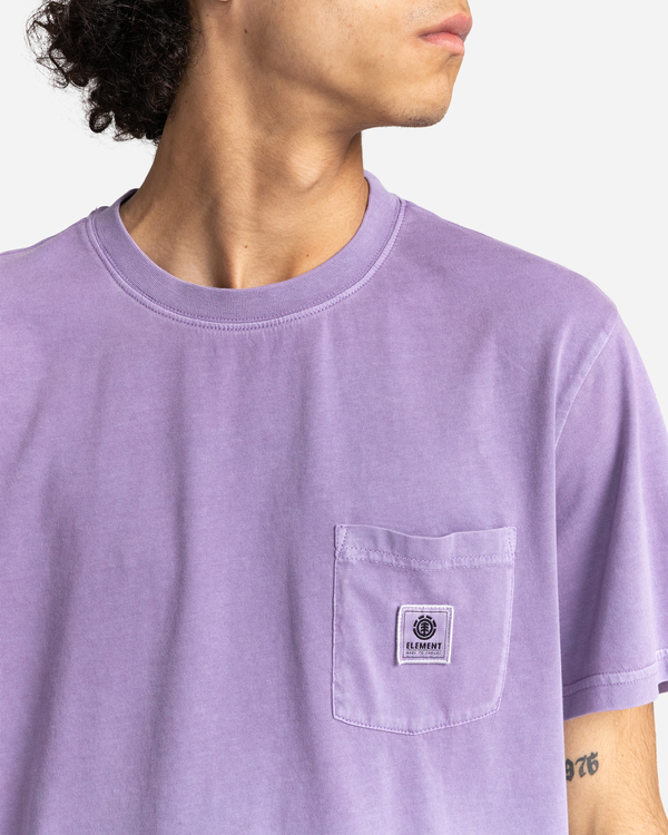 3 Basic Label - T-shirt manches courtes Violet Z1SSI1ELF1 Element