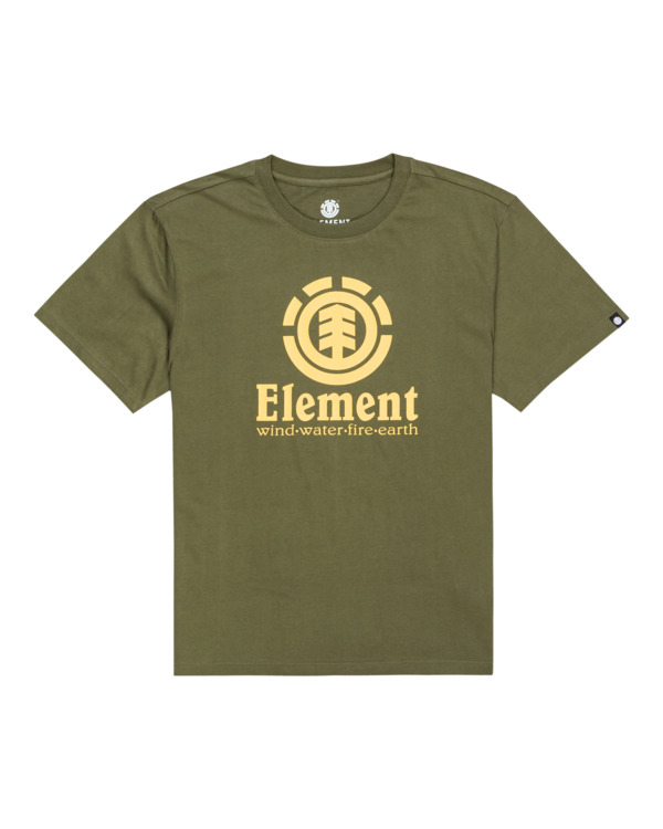 Element Vertical T-Shirt Uomo Maniche Corte – Jersey Cotone 160 G/m², Stampa Frontale, Vestibilità Regular, Nero