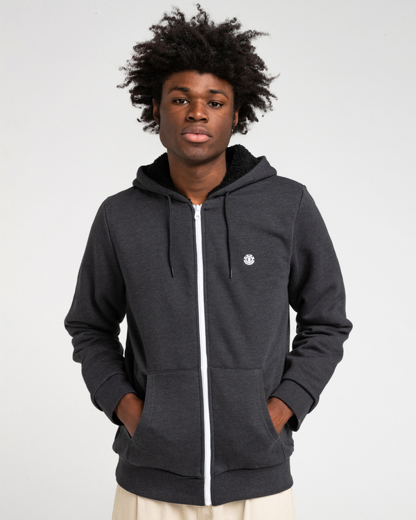 2 Bolton - Sherpa Fleece Zip Hoodie for Men Black Z1WAC5ELF1 Element