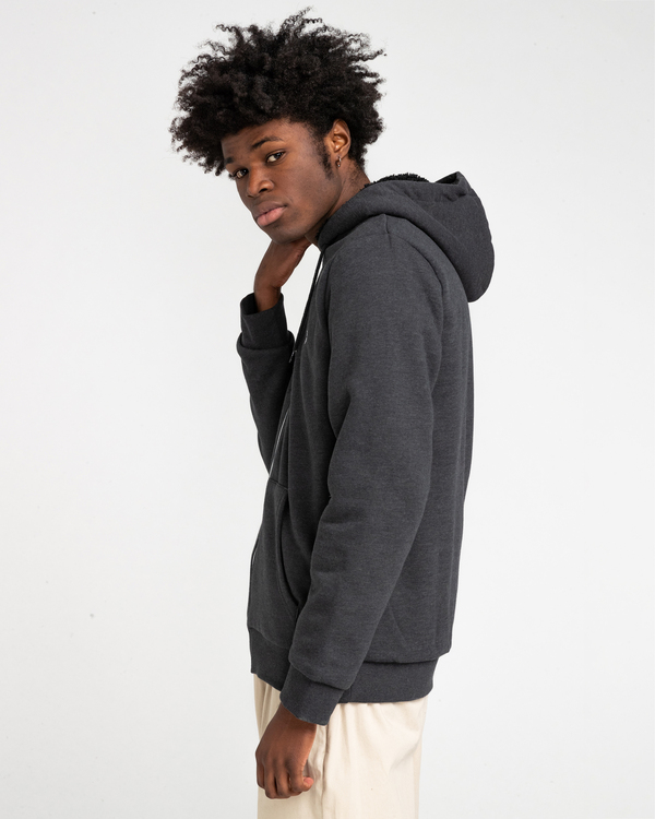 3 Bolton - Sherpa Fleece Zip Hoodie for Men Black Z1WAC5ELF1 Element