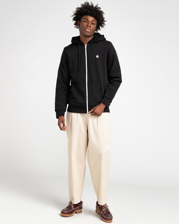 6 Bolton - Sweat à capuche zippé en sherpa pour Homme Noir Z1WAC5ELF1 Element