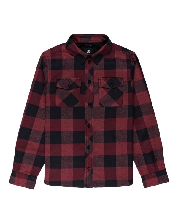 0 Tacoma 2 - Hooded Flannel Shirt for Boys Red Z2SHB1ELF1 Element