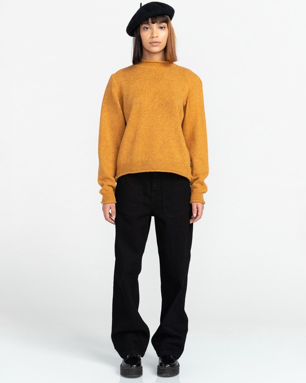 5 Roldal - Pull pour Femme Jaune Z3JPB1ELF1 Element