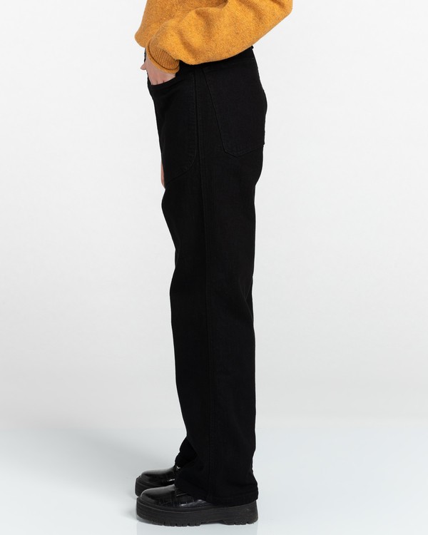 3 Kiruna - Jean taille haute pour Femme Noir Z3PTA1ELF1 Element