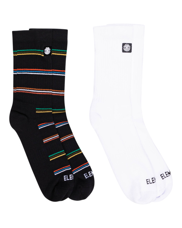 0 Stripe - High Rise Athletic Socks Unisex Black Z5SOB8ELF1 Element