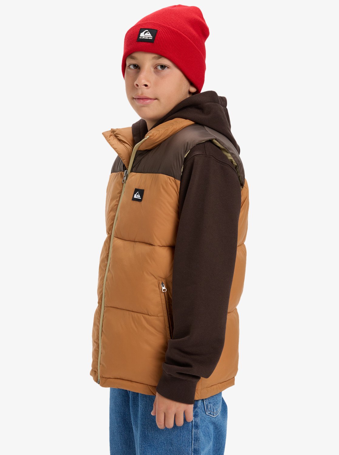 Cold Days Sleeveless - Boys 8-16's Brown Puffer Jacket | Quiksilver
