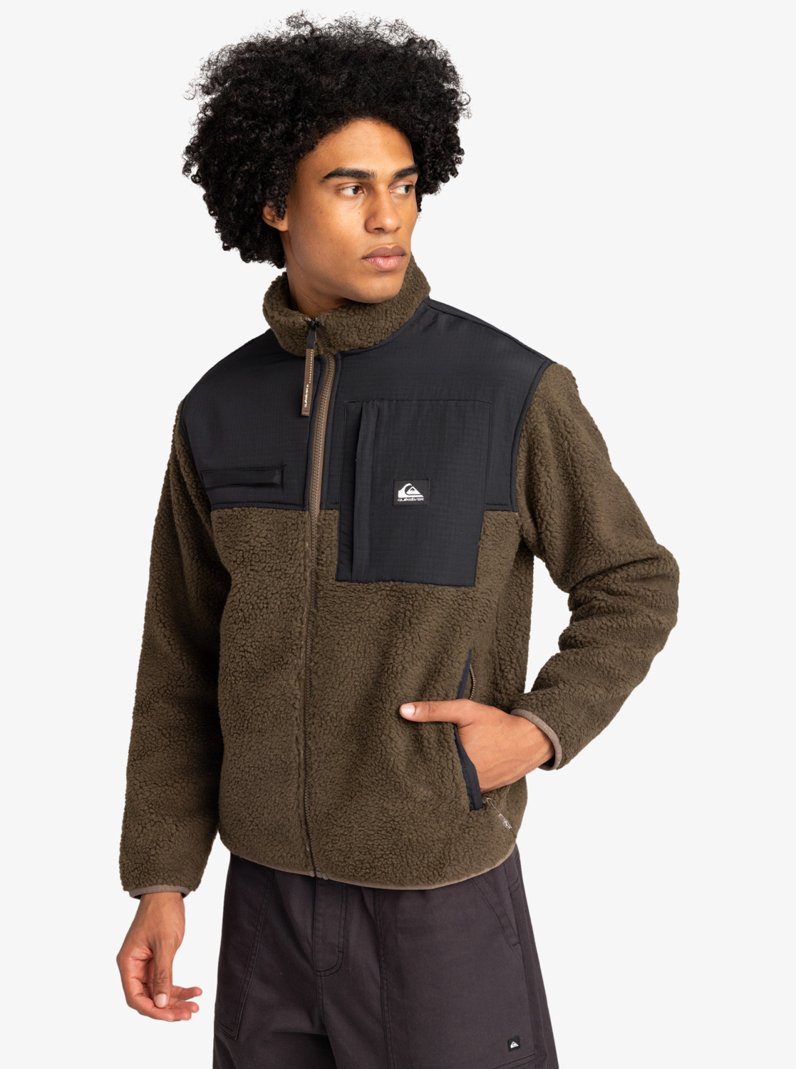 Shallow Water - Men's Brown Zip-Up Sweatshirt | Quiksilver