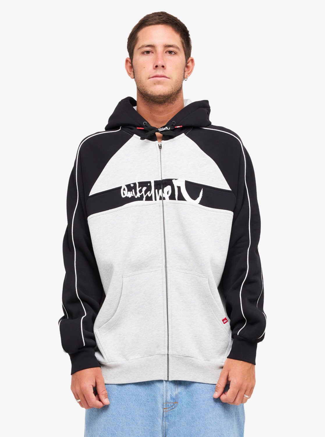 YG Operator - Men's Grey Full Zip Hoodie | Quiksilver