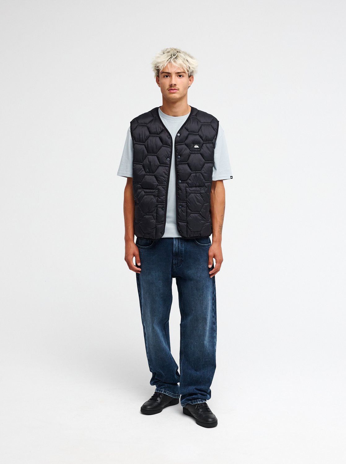 Fuse Urban Gilet - Men's Black Men Black Puffer Vest | Quiksilver