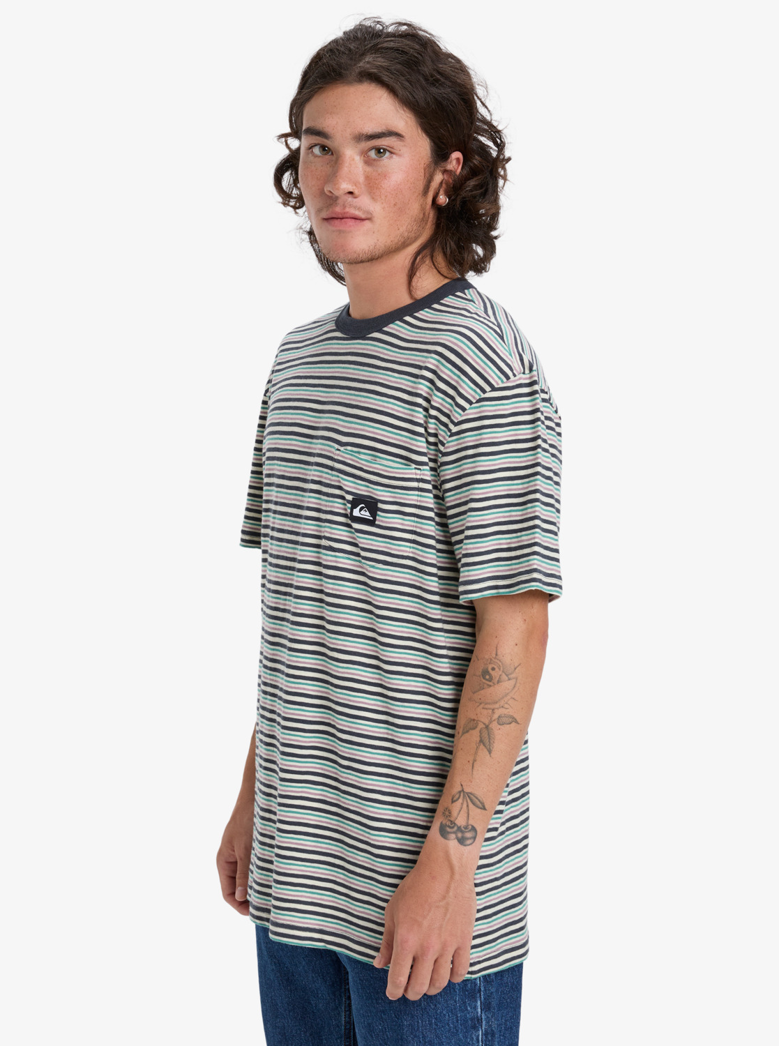Onyx Striped - Men's Black Short Sleeve T-Shirt | Quiksilver