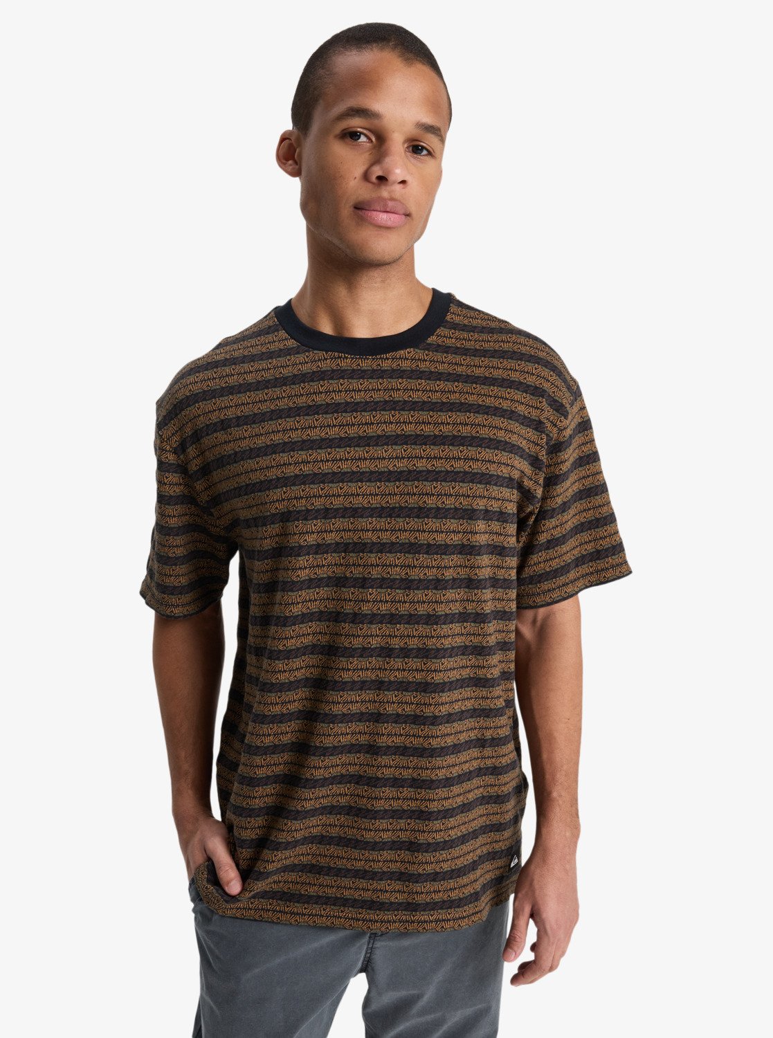 Okano Jacquard - Men's Black Short Sleeve T-Shirt | Quiksilver