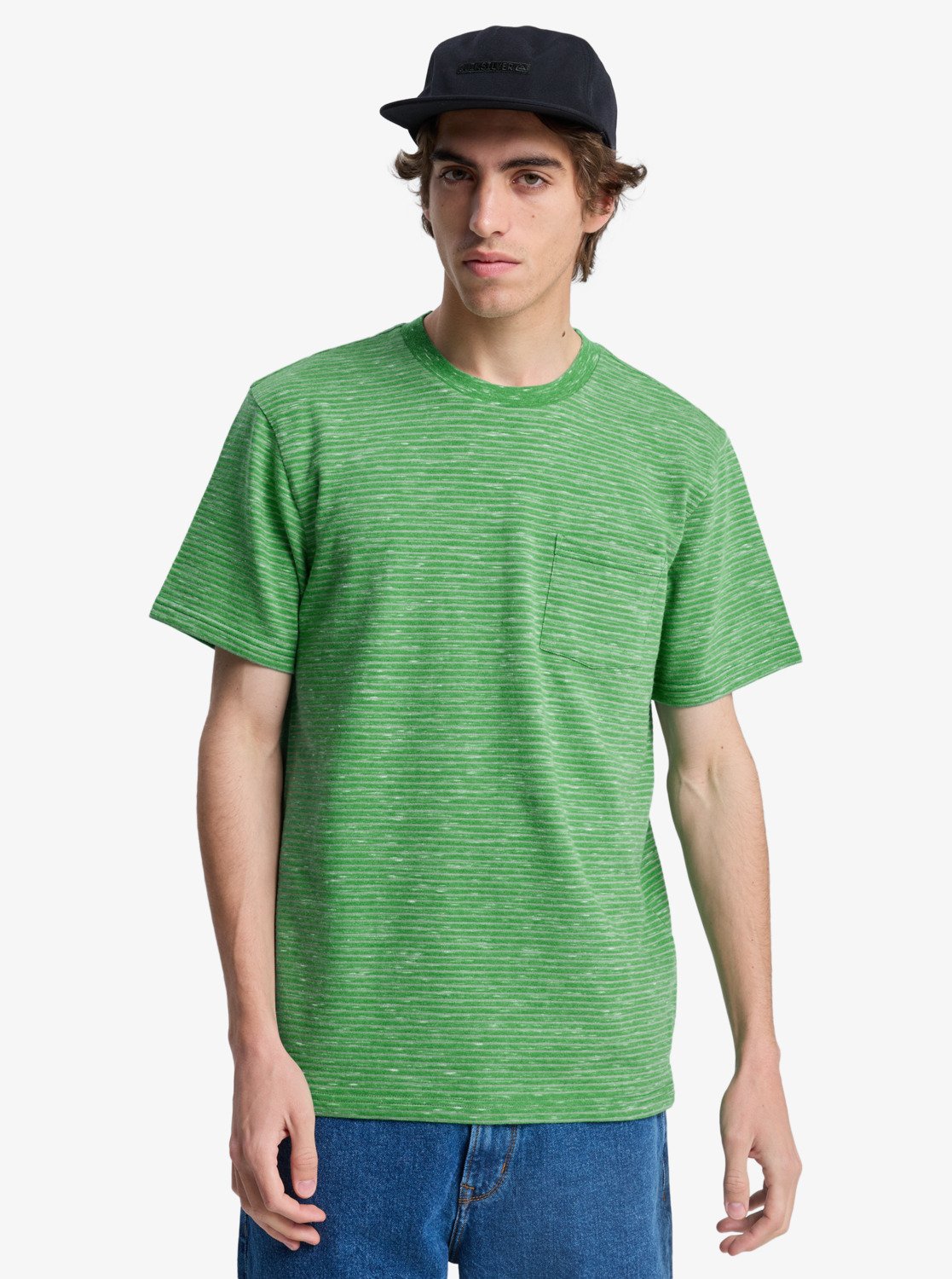 Lopaz Striped Pocket - Men's Green Short Sleeve T-Shirt | Quiksilver
