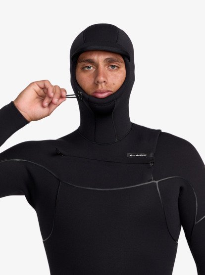 quiksilver, 5/4mm Marathon Sessions - Hooded Chest Zip Wetsuit for Men, BLACK (blk) 5/4mm Marathon Sessions - Hooded Chest Zip Wetsuit for Men  25AW203501