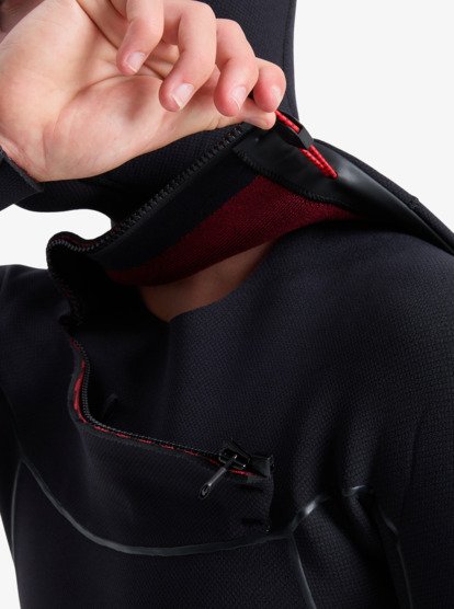 quiksilver, 5/4mm Marathon Sessions - Hooded Chest Zip Wetsuit for Men, BLACK (blk) 5/4mm Marathon Sessions - Hooded Chest Zip Wetsuit for Men  25AW203501