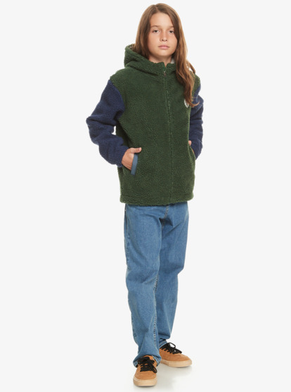 Pop Corn At School - Zip-Up Hooded Fleece for Boys 8-16  EQBFT03838