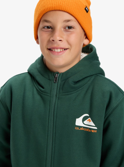 quiksilver, Fleece Sherpa - Full Zip Hoodie for Boys 8-16, TREKKING GREEN (tkr) Fleece Sherpa - Full Zip Hoodie for Boys 8-16  EQBFT03947