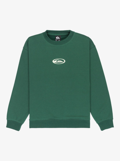 quiksilver, Salt Water Graphic - Crewneck Fleece for Boys 8-16, TREKKING GREEN (tkr) Salt Water Graphic - Crewneck Fleece for Boys 8-16  EQBFT03960