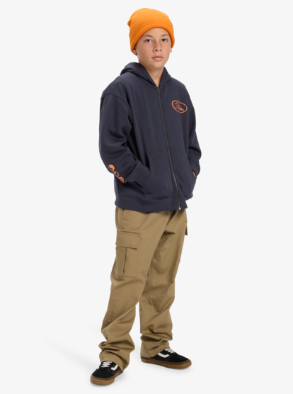quiksilver, Salt Water Graphic Zip - Full Zip Hoodie for Boys 8-16, INDIA INK (ksh0) Salt Water Graphic Zip - Full Zip Hoodie for Boys 8-16  EQBFT03962