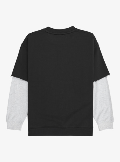 quiksilver, Openbar - Mock Layered Crew for Boys 8-16, BLACK (kvj0) Openbar - Mock Layered Crew for Boys 8-16  EQBFT03963