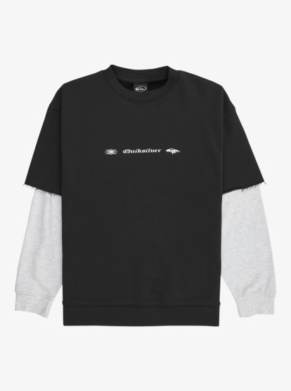 quiksilver, Openbar - Mock Layered Crew for Boys 8-16, BLACK (kvj0) Openbar - Mock Layered Crew for Boys 8-16  EQBFT03963
