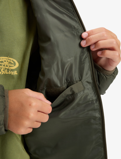 quiksilver, Scaly - Veste isolante à capuche pour Garçon 8-16 ans, GRAPE LEAF (cre0) Scaly - Hooded Insulator Jacket for Boys 8-16  EQBJK03340