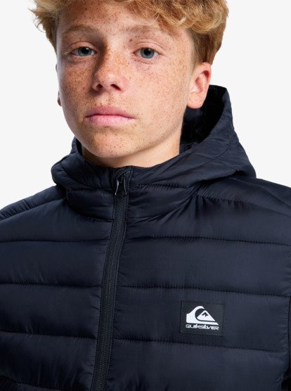 quiksilver, Scaly - Veste isolante à capuche pour Garçon 8-16 ans, BLACK (kvj0) Scaly - Hooded Insulator Jacket for Boys 8-16  EQBJK03340