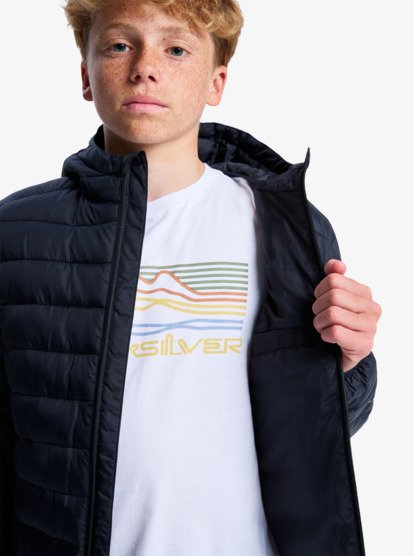 quiksilver, Scaly - Veste isolante à capuche pour Garçon 8-16 ans, BLACK (kvj0) Scaly - Hooded Insulator Jacket for Boys 8-16  EQBJK03340