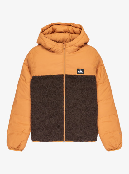 quiksilver, Scaly Reversible - Veste isolante à capuche pour Garçon 8-16 ans, ALMOND (cmd0) Scaly Reversible - Hooded Insulator Jacket for Boys 8-16  EQBJK03347