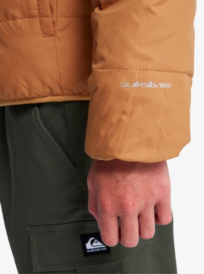 quiksilver, Scaly Reversible - Veste isolante à capuche pour Garçon 8-16 ans, ALMOND (cmd0) Scaly Reversible - Hooded Insulator Jacket for Boys 8-16  EQBJK03347