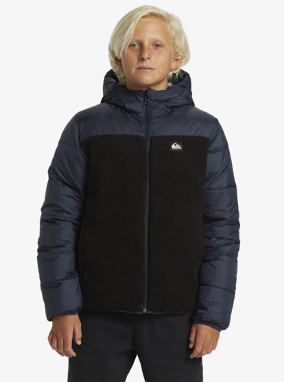 quiksilver, Scaly Reversible - Veste isolante à capuche pour Garçon 8-16 ans, DARK NAVY (ktp1) Scaly Reversible - Hooded Insulator Jacket for Boys 8-16  EQBJK03347