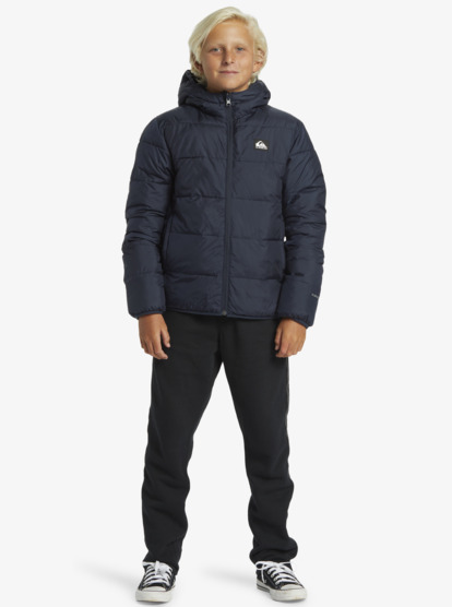 quiksilver, Scaly Reversible - Veste isolante à capuche pour Garçon 8-16 ans, DARK NAVY (ktp1) Scaly Reversible - Hooded Insulator Jacket for Boys 8-16  EQBJK03347