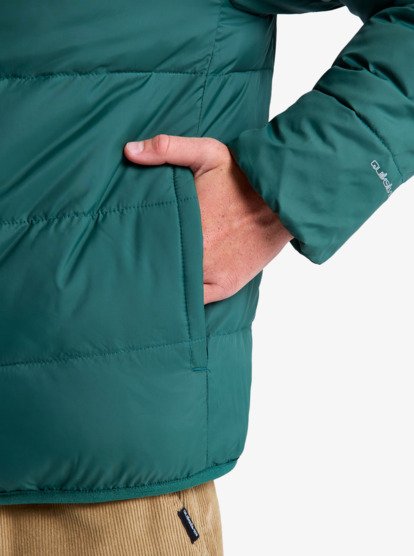 quiksilver, Scaly Reversible - Hooded Insulator Jacket for Boys 8-16, TREKKING GREEN (tkr) Scaly Reversible - Hooded Insulator Jacket for Boys 8-16  EQBJK03347