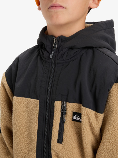 quiksilver, Back To S School - Top met capuchon en rits voor Jongens 8-16, CORNSTALK (ckk0) Back To S School - Full Zip Hooded for Boys 8-16  EQBPF03014