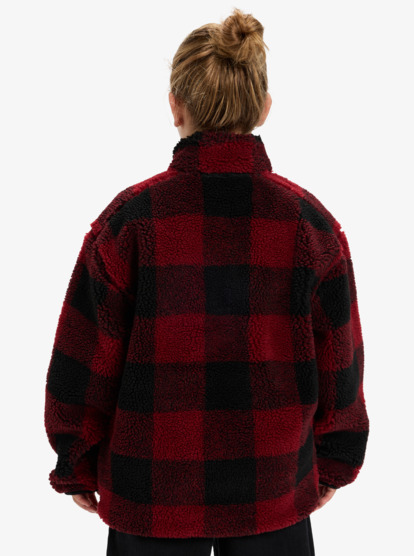 Mercury Woodlands Sherpa - Half Zip Sherpa Check for Boys 8-16  EQBPF03017