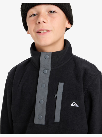 quiksilver, No Destination Hz - Fleece met halve drukknoopsluiting voor Jongens 8-16, BLACK (kvj0) No Destination Hz - Half Snap Fleece for Boys 8-16  EQBPF03018