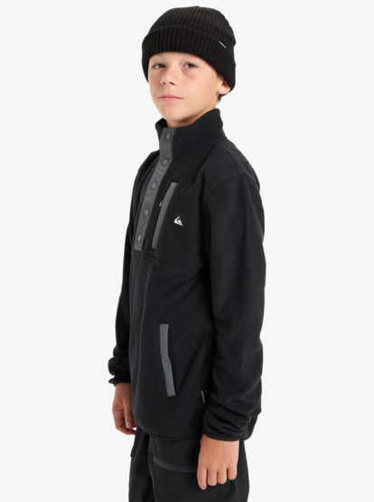 quiksilver, No Destination Hz - Fleece met halve drukknoopsluiting voor Jongens 8-16, BLACK (kvj0) No Destination Hz - Half Snap Fleece for Boys 8-16  EQBPF03018