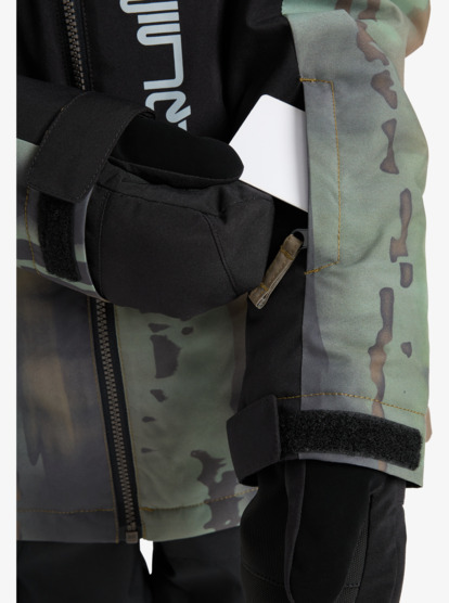 quiksilver, Side Hit Block 10K - Funktionelle Snow-Jacke mit Kapuze für Jungen 8-16, BLOOMFADE DARK IVY (gnd1) Side Hit Block - Technical Snow Jacket for Boys 8-16  EQBTJ03218