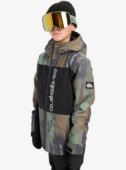 quiksilver, Side Hit Block 10K - Funktionelle Snow-Jacke mit Kapuze für Jungen 8-16, BLOOMFADE DARK IVY (gnd1) Side Hit Block - Technical Snow Jacket for Boys 8-16  EQBTJ03218