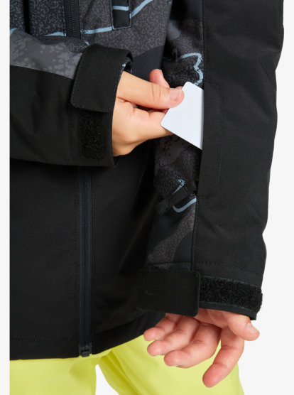 quiksilver, Side Hit Printed 10K - Funktionelle Snow-Jacke mit Kapuze für Jungs 4-16, CAMOSTROKES TRUE BLACK (kvj1) Side Hit Printed - Technical Snow Jacket for Boys 4-16  EQBTJ03220
