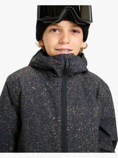 quiksilver, Mission Printed 10K - Funktionelle Snow-Jacke mit Kapuze für Jungs 4-16, MOUNTAIN STATIC TRUE BLACK (kvj2) Mission Printed - Technical Snow Jacket for Boys 4-16  EQBTJ03223