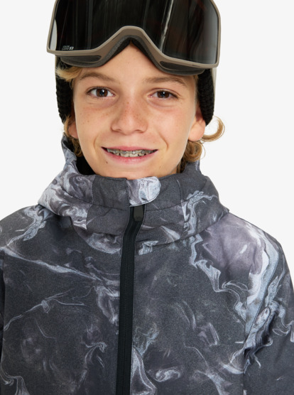 quiksilver, Mission Printed 10K - Funktionelle Snow-Jacke mit Kapuze für Jungs 4-16, THERMOSTAMP GRAYSCALE (kvj3) Mission Printed - Technical Snow Jacket for Boys 4-16  EQBTJ03223