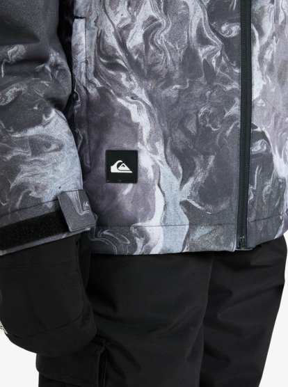 quiksilver, Mission Printed 10K - Funktionelle Snow-Jacke mit Kapuze für Jungs 4-16, THERMOSTAMP GRAYSCALE (kvj3) Mission Printed - Technical Snow Jacket for Boys 4-16  EQBTJ03223
