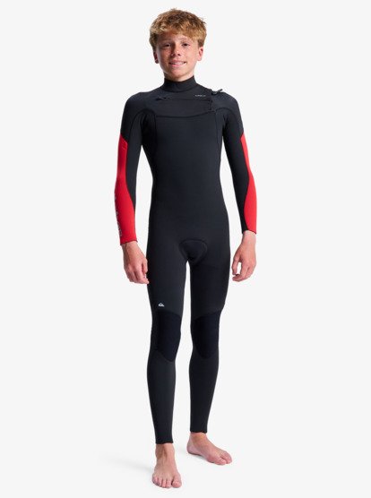 quiksilver, 4/3mm Everyday Sessions - Combinaison de surf zip poitrine pour Garçon 8-16 ans, HIGH RISK RED (rqc0) 4/3mm Everyday Sessions - Chest Zip Wetsuit for Boys 8-16  EQBW103106