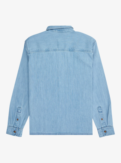 quiksilver, Bozeman Denim - Long Sleeve Denim Shirt for Boys 8-16, FLINT STONE (sna0) Bozeman Denim - Long Sleeve Denim Shirt for Boys 8-16  EQBWT03406