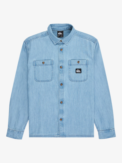 quiksilver, Bozeman Denim - Long Sleeve Denim Shirt for Boys 8-16, FLINT STONE (sna0) Bozeman Denim - Long Sleeve Denim Shirt for Boys 8-16  EQBWT03406