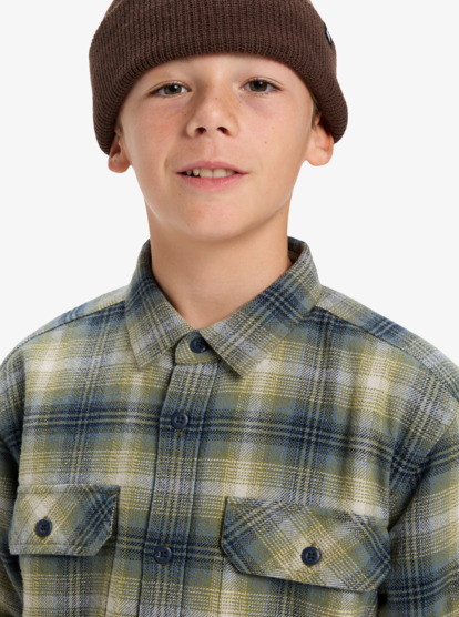 quiksilver, Venture Sherpa - Long Sleeve Overshirt for Boys 8-16, LODEN GREEN VENTURE (gng1) Venture Sherpa - Long Sleeve Overshirt for Boys 8-16  EQBWT03410