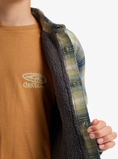 quiksilver, Venture Sherpa - Long Sleeve Overshirt for Boys 8-16, LODEN GREEN VENTURE (gng1) Venture Sherpa - Long Sleeve Overshirt for Boys 8-16  EQBWT03410