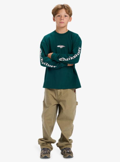 quiksilver, Mercury Old English - Long Sleeve T-Shirt for Boys 8-16, BOTANICAL GARDEN (gze0) Mercury Old English - Long Sleeve T-Shirt for Boys 8-16  EQBZT04896